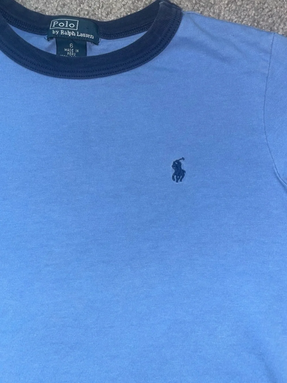 Ralph Lauren Light Blue Tee with Navy Trim